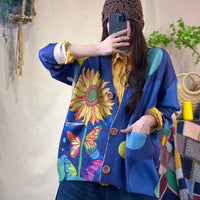 V-neck mink velvet knitted sweater for women, loose Korean casual sweater for women, cardigan