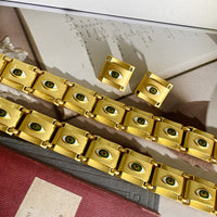 سلسلة عنق ذهبية مربعة الشكل على شكل عيون مربعة صغيرة لفتاة عين الشيطان