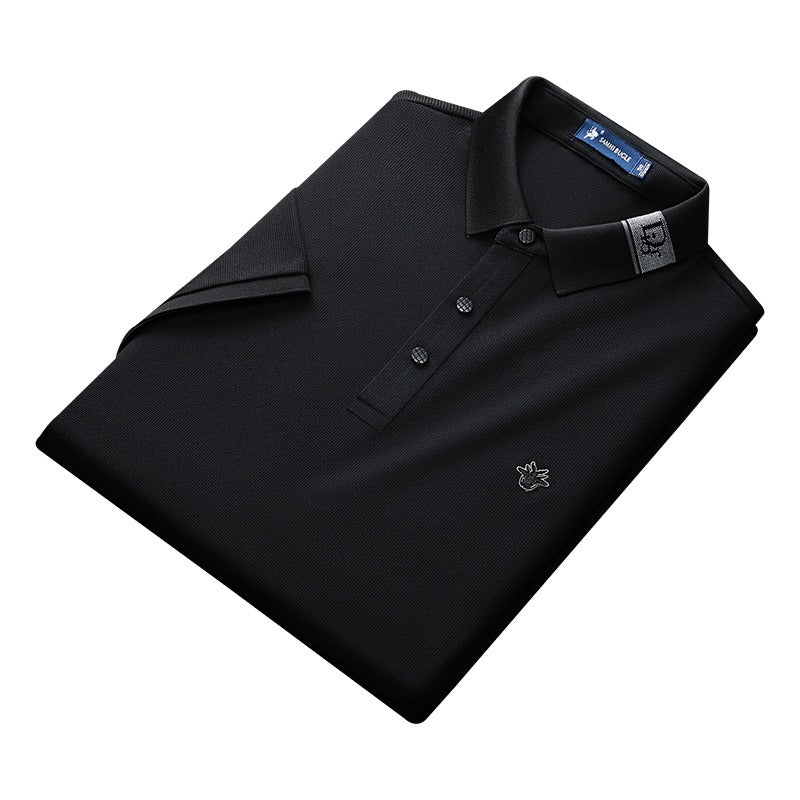 الحرير الجليد قصيرة الأكمام تي شيرت للرجال أبي فستان صيفي الوجه طوق الأعمال ملابس رجالية عادية عيد الأب