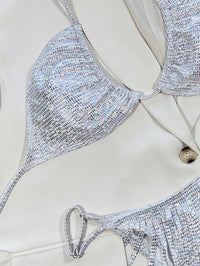 European And American Style Split Swimsuit Women's Glitter Cloth Sexy Tassel Bikini