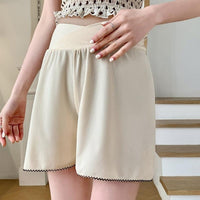 Pregnant women's safety pants, summer anti glare, ice silk loose low waisted bottom shorts, worn over summer in large sizes