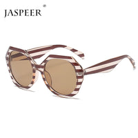 New Fashion Irregular Frame Sunglasses Ladies Ins Trendy Striped Large Frame Sunglasses