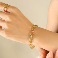 Thick chain interlocking couple girl gift bracelet jewelry accessories
