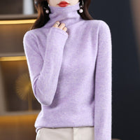 Woolen sweater, women's warm base sweater, fashionable long sleeved loose sweater, lapel top