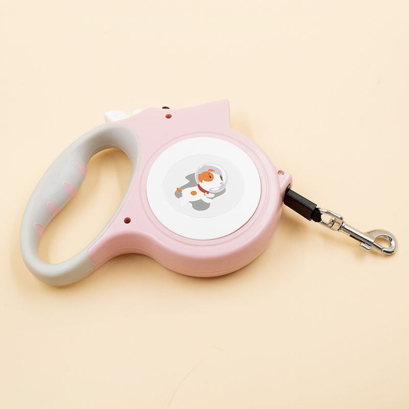 Pet 5-meter automatic retractable leash with light dog walker, small dog leash with rope