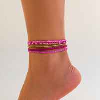 Melad color summer beach rice bead ankle chain Anklet multi-layer stacking versatile ankle chain