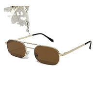 Fashionable and personalized square narrow frame fashionable sunglasses for men and women