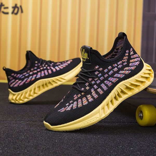 Men's Flying Weave Breathable Casual Shoes Korean Edition Trendy Running Shoes Fashion Student Shoes Sports Shoes