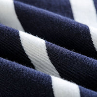 New fashionable European and American maternity striped round neck breastfeeding dress