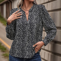 Spring and Autumn Style European and American Women's Multi color Long sleeved Leopard print Shirt for Women