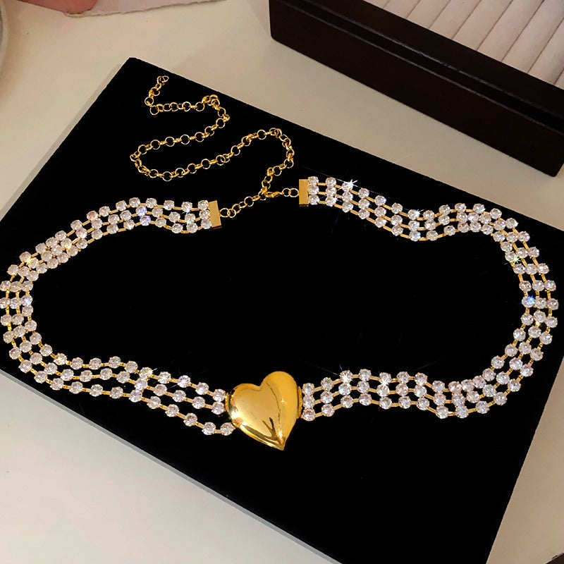 Love multi-layer diamond necklace with collarbone chain for fashion