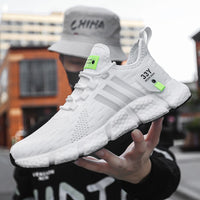 Flyknit breathable running shoes with lightweight mesh surface for men's casual shoes