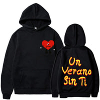 Un vera no sin ti bad bunny music album hooded sweatshirt