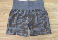 Camo Jacquard Fitness Shorts Camo Yoga Shorts Seamless Camo Shorts
