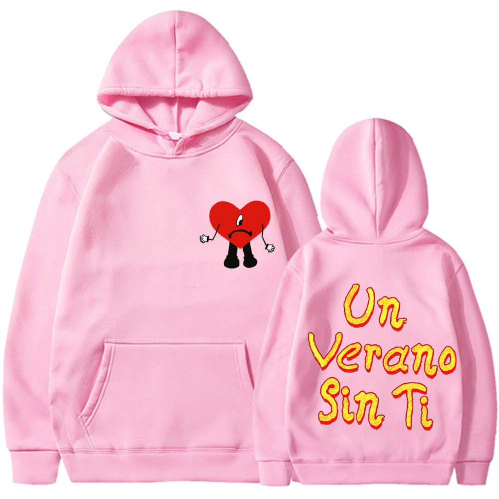Un vera no sin ti bad bunny music album hooded sweatshirt