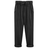 Pants women's cotton and linen cropped pants loose and thin linen women's pants