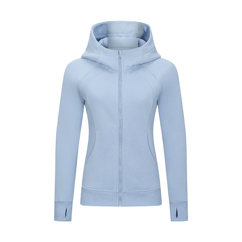 Autumn And Winter New Thickened Thermal Hooded Sports Jacket For Women Casual Wear Yoga Training Fitness Jacket