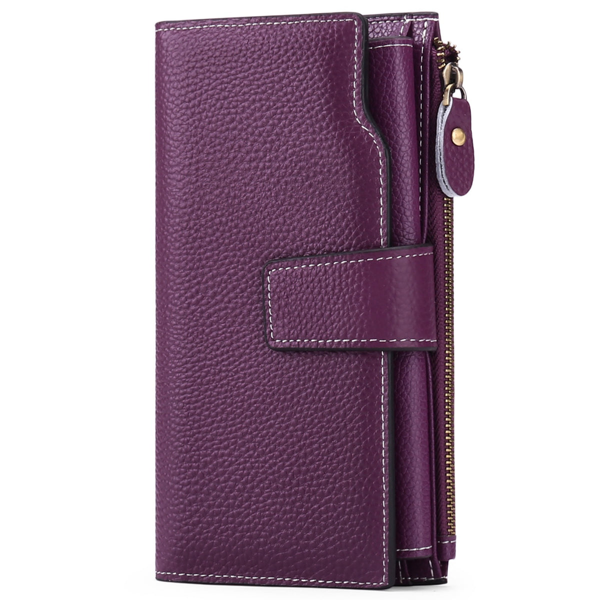 Genuine leather women's wallet long oil wax cowhide women's multi card wallet