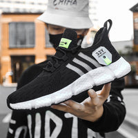 Flyknit breathable running shoes with lightweight mesh surface for men's casual shoes