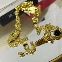 Retro quirky personality, ears, eyes, nose necklace, fashionable temperament, collarbone chain trend