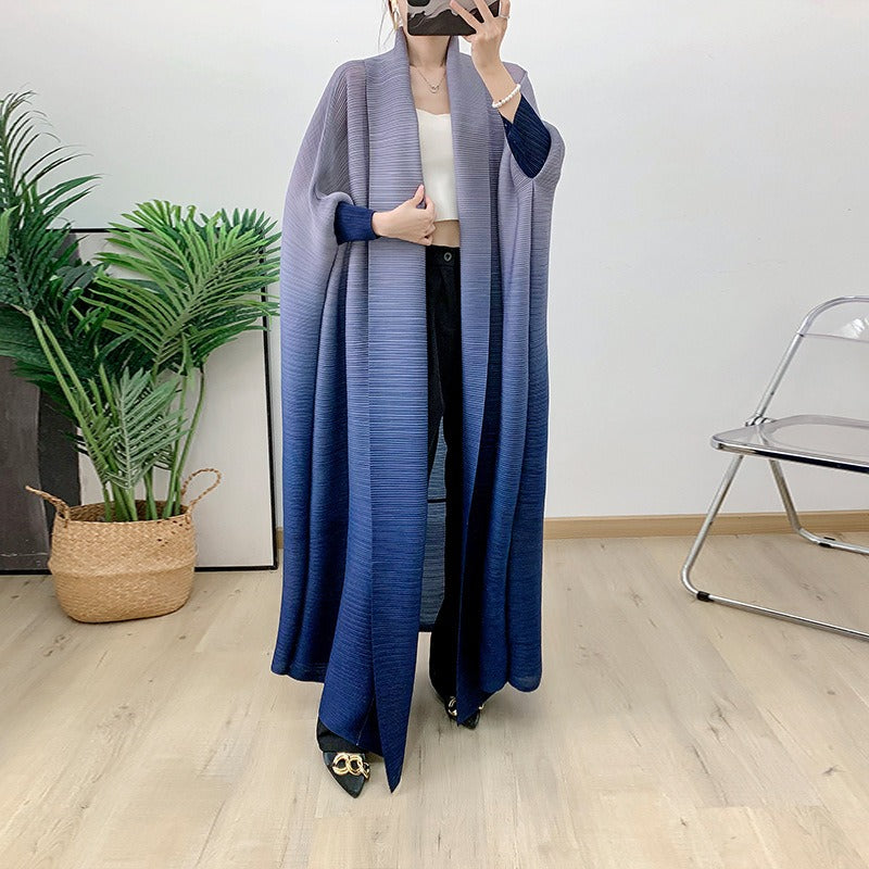 سترة نسائية ذات أكمام طويلة ومطويات بأربطة، سترة علوية فضفاضة ذات ثنيات طويلة