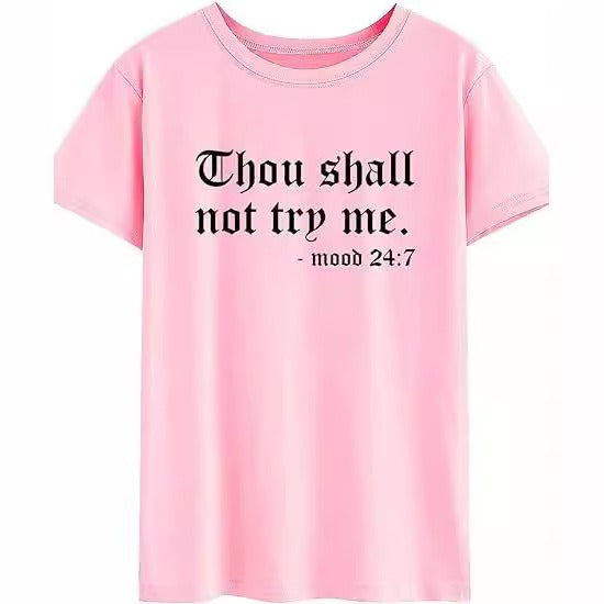 European and American personalized letter printed street casual women's new T-shirt made of pure cotton