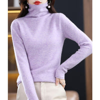 Woolen sweater, women's warm base sweater, fashionable long sleeved loose sweater, lapel top