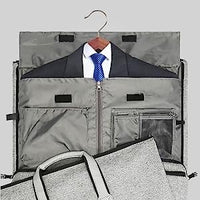 PU leather portable men's and women's foldable suit bag, multifunctional travel luggage bag