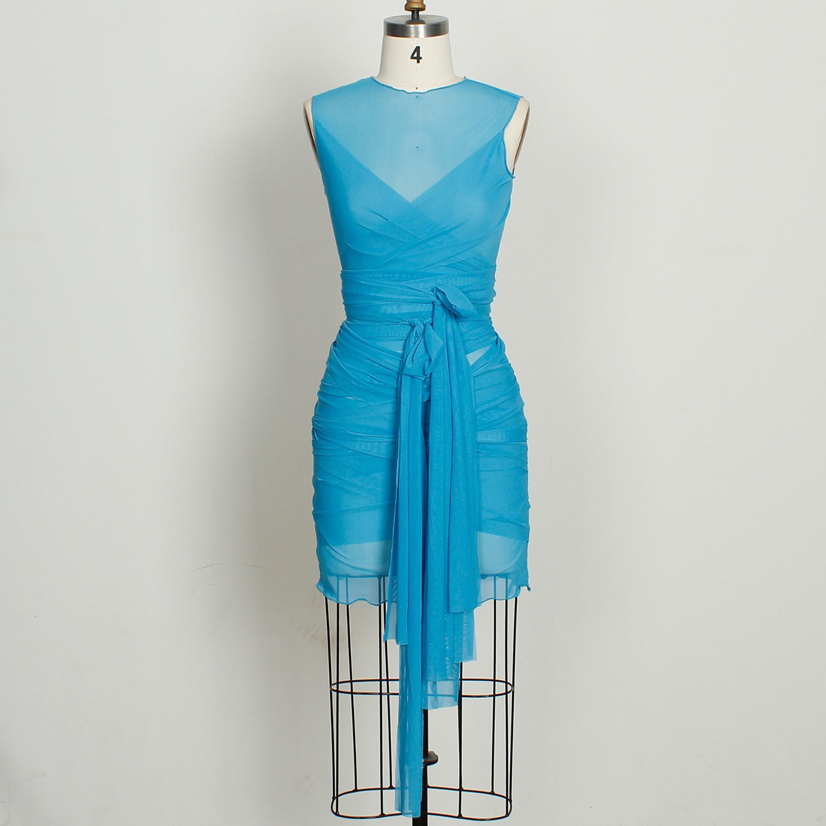 Sexy slim fit mesh dress dopamine summer outfit with a youthful and sweet spicy style