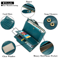 Genuine leather women's wallet long oil wax cowhide women's multi card wallet