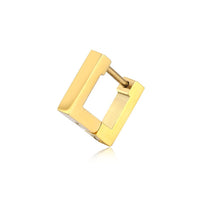 Square earrings with simple geometric smooth surface and titanium steel buckle