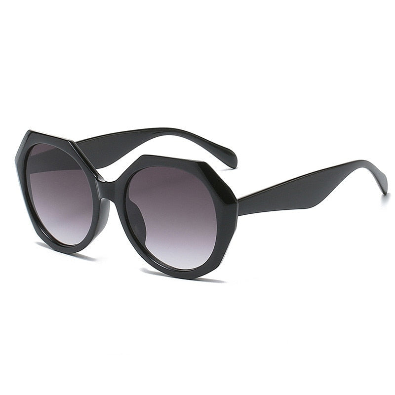 New Fashion Irregular Frame Sunglasses Ladies Ins Trendy Striped Large Frame Sunglasses