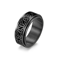 Nordic Norwegian Viking Triangle Rotatable Titanium Steel Ring for Men and Women Decompression Ring Handicraft