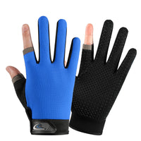 Exposed Two Finger Fishing Gloves Men's Outdoor Sunscreen Non-Slip Fly Lure Breathable Touch Screen Thin Sports Riding Gloves