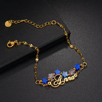 DIY letter bracelet personality cat's eye stone five-pointed star double-layer stacking hand jewelry bracelet