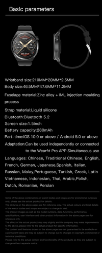 GS GT3 Pro Smart Watch Heart Rate, Blood Pressure, Blood Oxygen Monitoring Bluetooth Sports Watch Bracelet