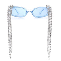 Square Small Frame Hand-Drilled Tassel Sunglasses Unisex Jelly Color Net Red Street Shot Glasses Sunglasses