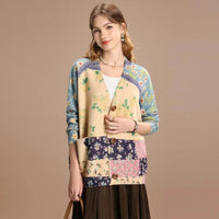 V-neck mink velvet knitted sweater for women, loose Korean casual sweater for women, cardigan