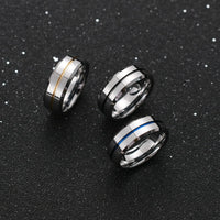 Men's domineering ring, concave and messy personality, blue student tail ring