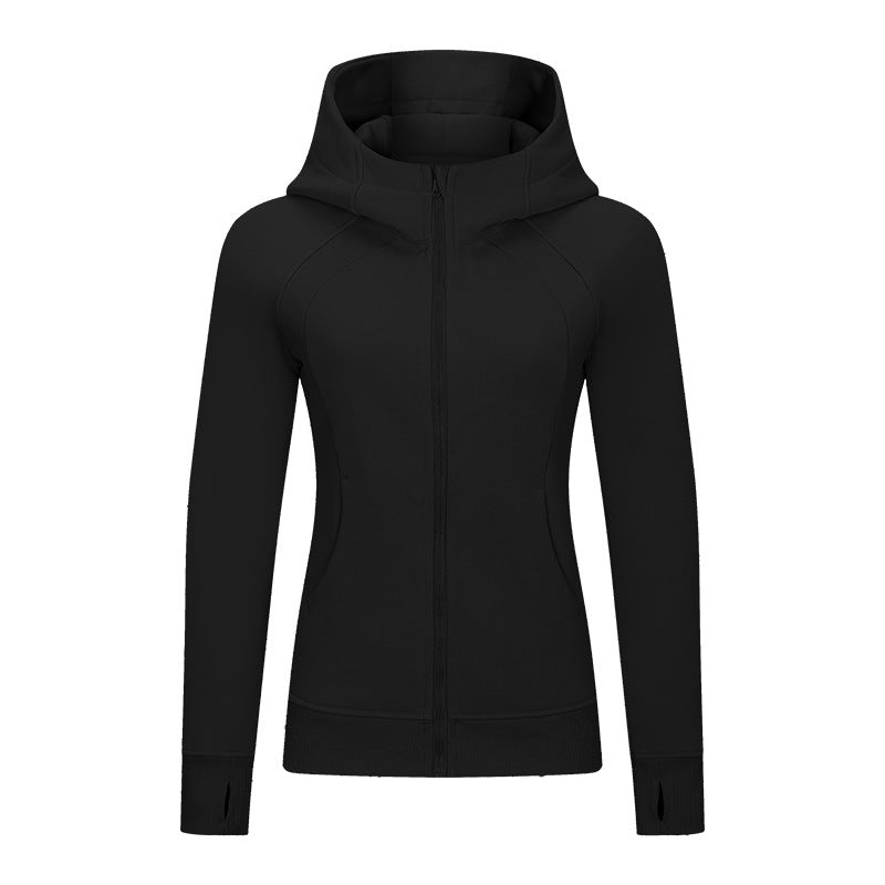 Autumn And Winter New Thickened Thermal Hooded Sports Jacket For Women Casual Wear Yoga Training Fitness Jacket