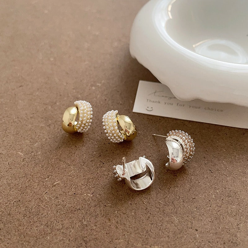 Arc earrings for women, light luxury, elegant temperament, simple and versatile earrings and earrings