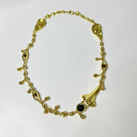 Retro quirky personality, ears, eyes, nose necklace, fashionable temperament, collarbone chain trend