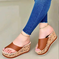 AliExpress independent website for foreign trade thick soled slippers, high heels, sponge cake soles, round toe casual toe cover