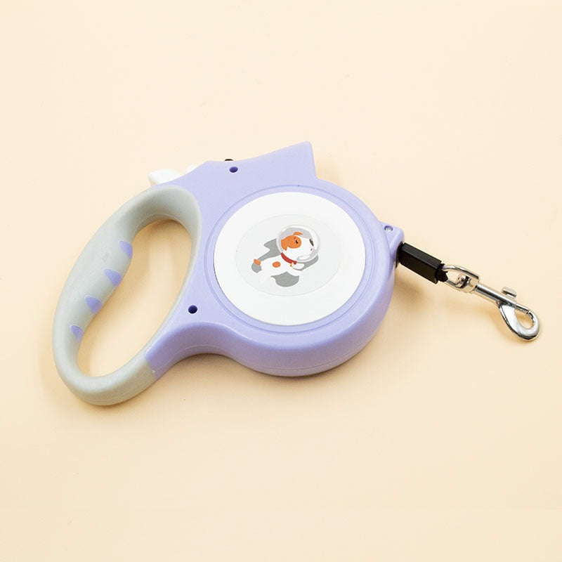 Pet 5-meter automatic retractable leash with light dog walker, small dog leash with rope