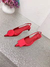 Small and minimalist pointed bow women's high heels, slim heels, runway sandals