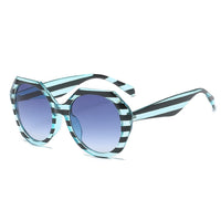 New Fashion Irregular Frame Sunglasses Ladies Ins Trendy Striped Large Frame Sunglasses