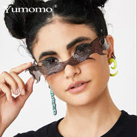 New Flame Ring Frameless Fashion Personality Sunglasses Net Red Street Shooting Hip-Hop Trend Glasses