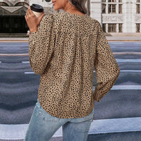 Spring and Autumn Style European and American Women's Multi color Long sleeved Leopard print Shirt for Women