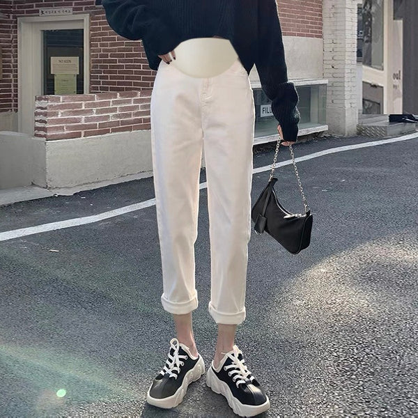 Pregnant women's jeans, belly support pants, high