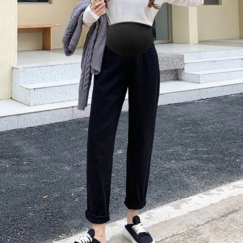Pregnant women's jeans, belly support pants, high